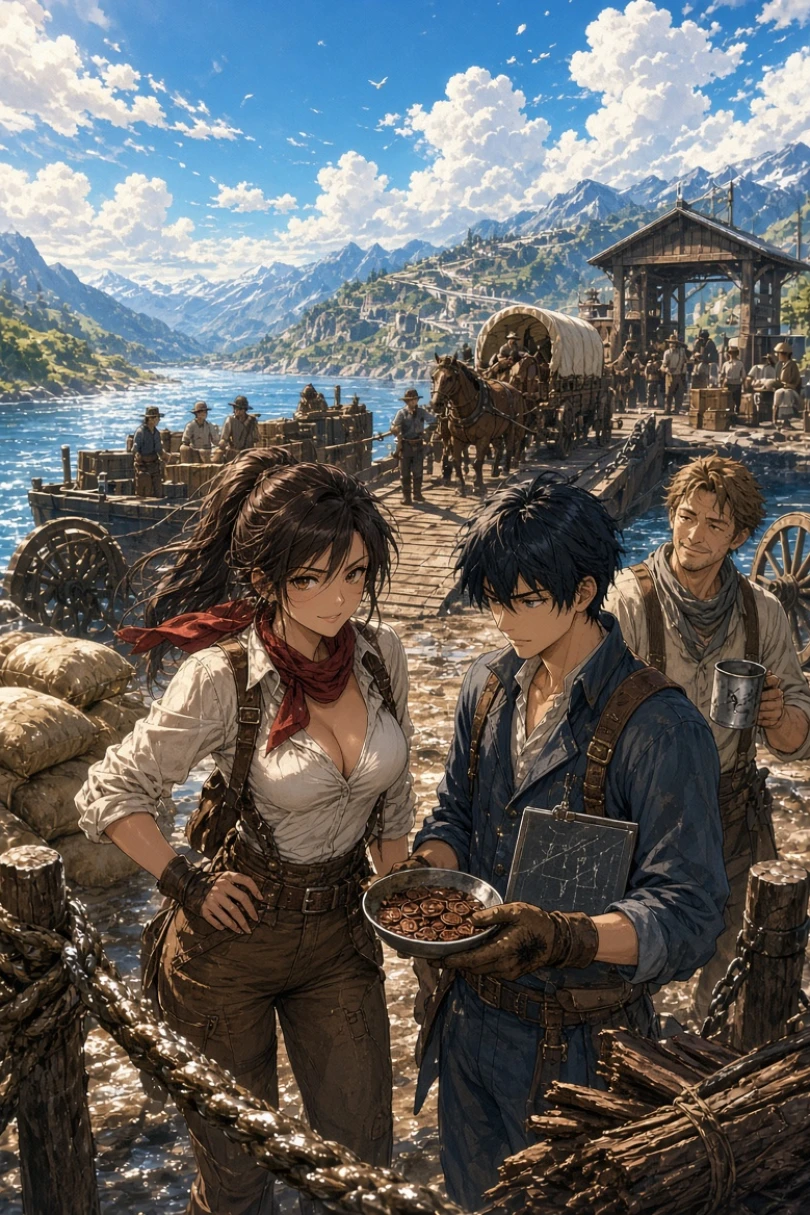 Haggling the River Pass - Fantasy story cover by Gilles Reverdin Cover for story: Haggling the River Pass