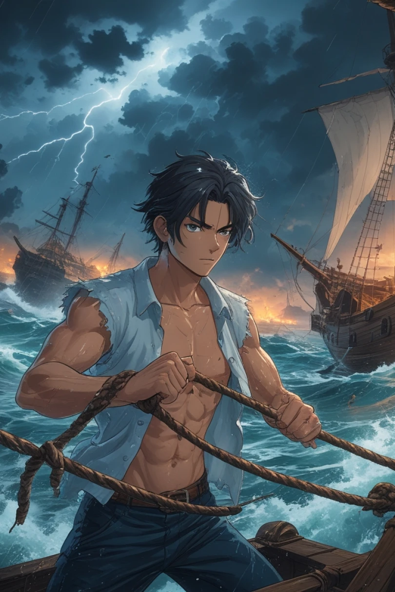 The Shipwright's Measure and Mercy - Fantasy story cover by Laurent Brecht Cover for story: The Shipwright's Measure and Mercy