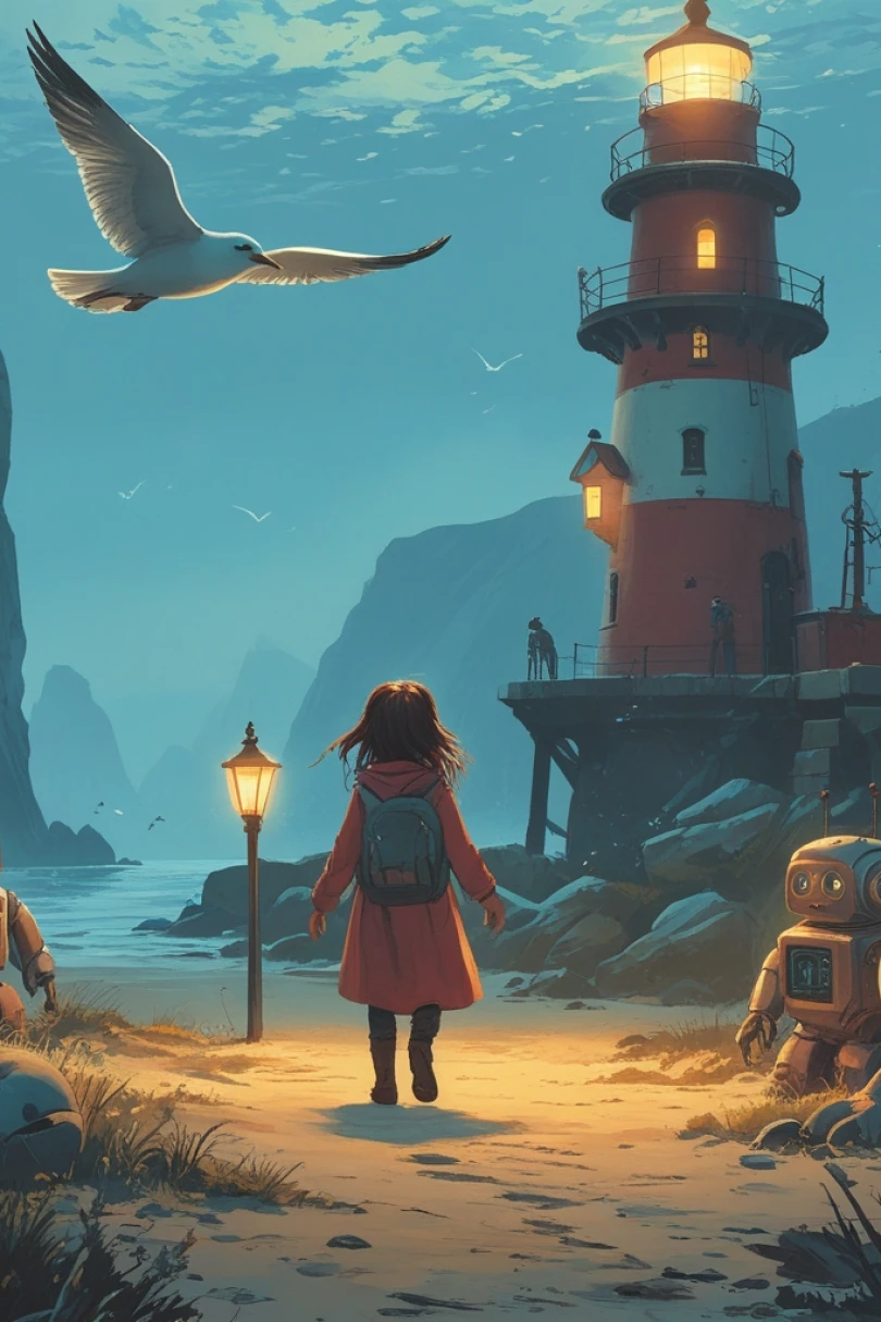 Tamsin and the Lighthouse of Little Things - Children's story cover by Lucia Dornan Cover for story: Tamsin and the Lighthouse of Little Things