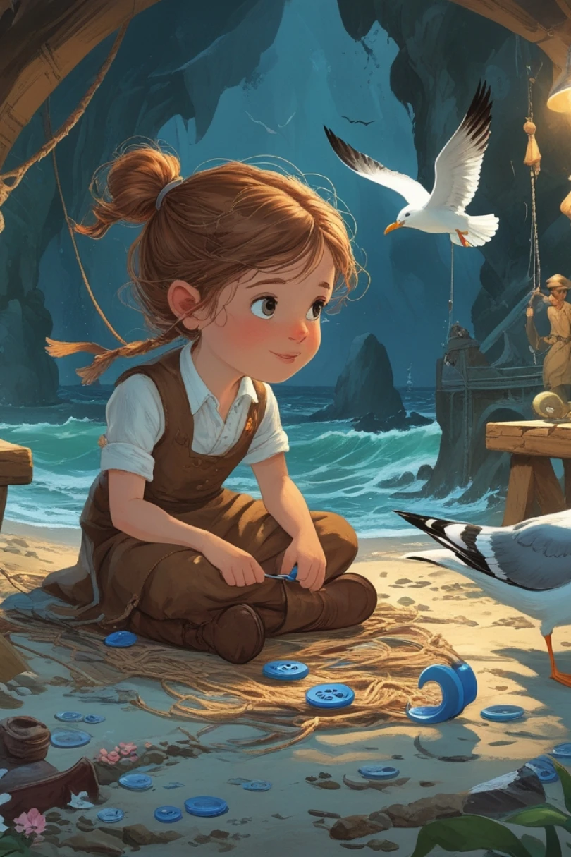 Tavi and the Blue Button - Children's story cover by Horace Lendrin Cover for story: Tavi and the Blue Button