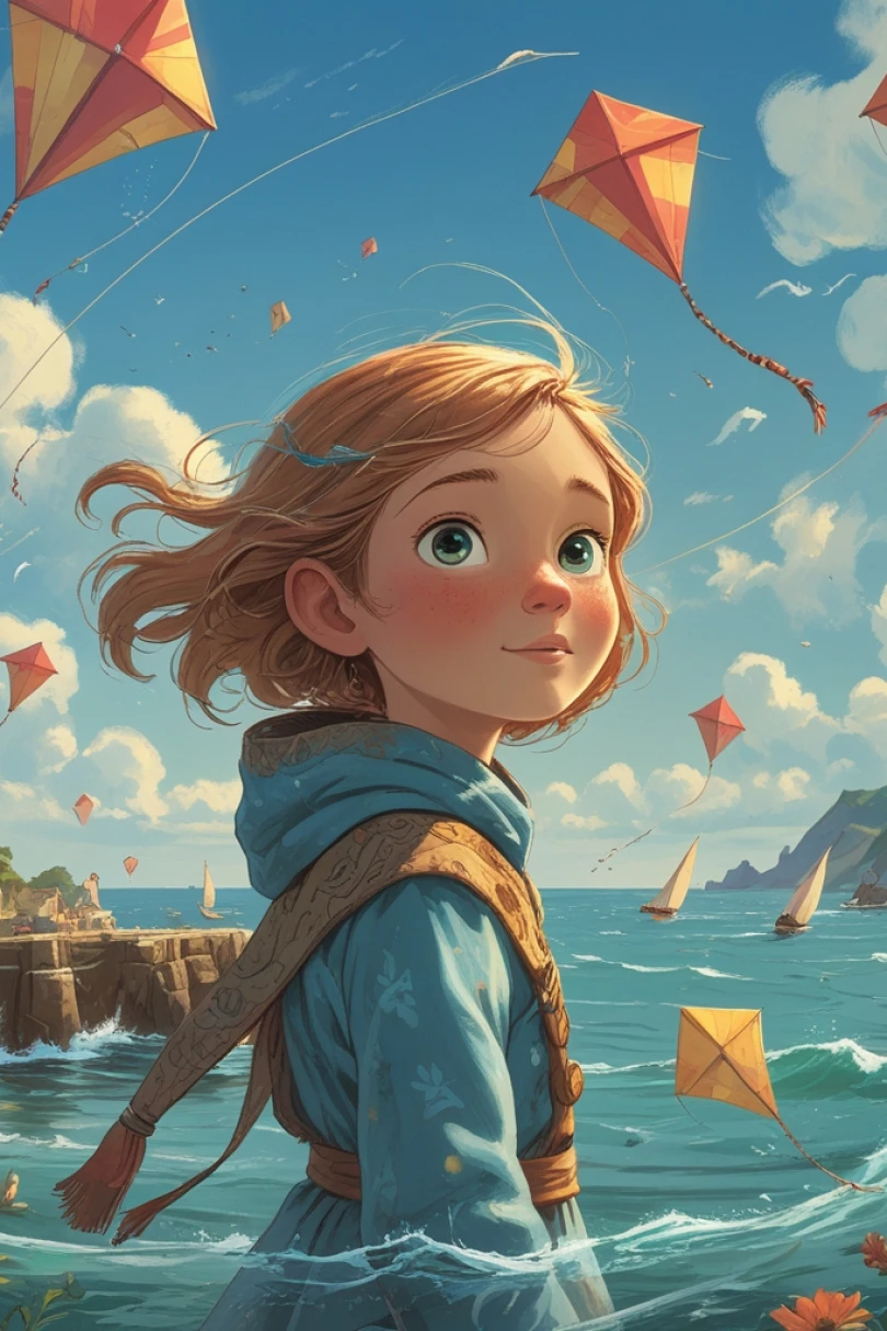 Sky-Thread and the Bottled Wind - Children's story cover by Cormac Veylen Cover for story: Sky-Thread and the Bottled Wind