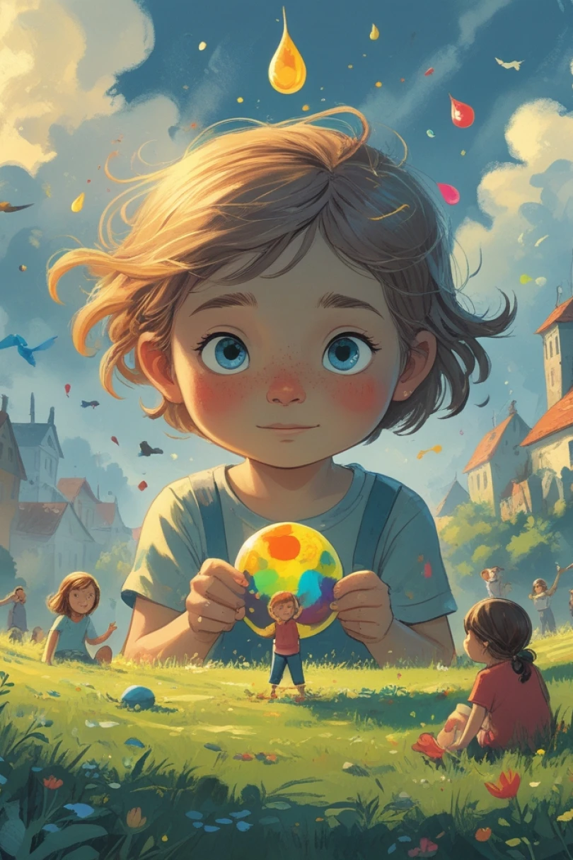 Nora and the Day the Colors Hid - Children's story cover by Victor Ramon Cover for story: Nora and the Day the Colors Hid