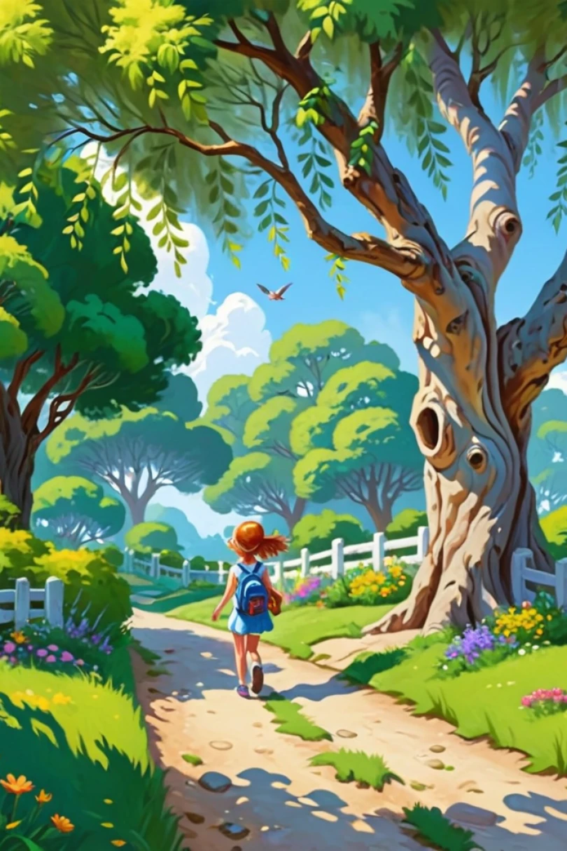 Tess and the Brightling Grove - Children's story cover by Elias Krovic Cover for story: Tess and the Brightling Grove