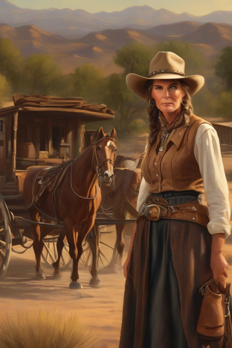 The Brass Echo of Dry Creek - Western story cover by Ophelia Varn Cover for story: The Brass Echo of Dry Creek