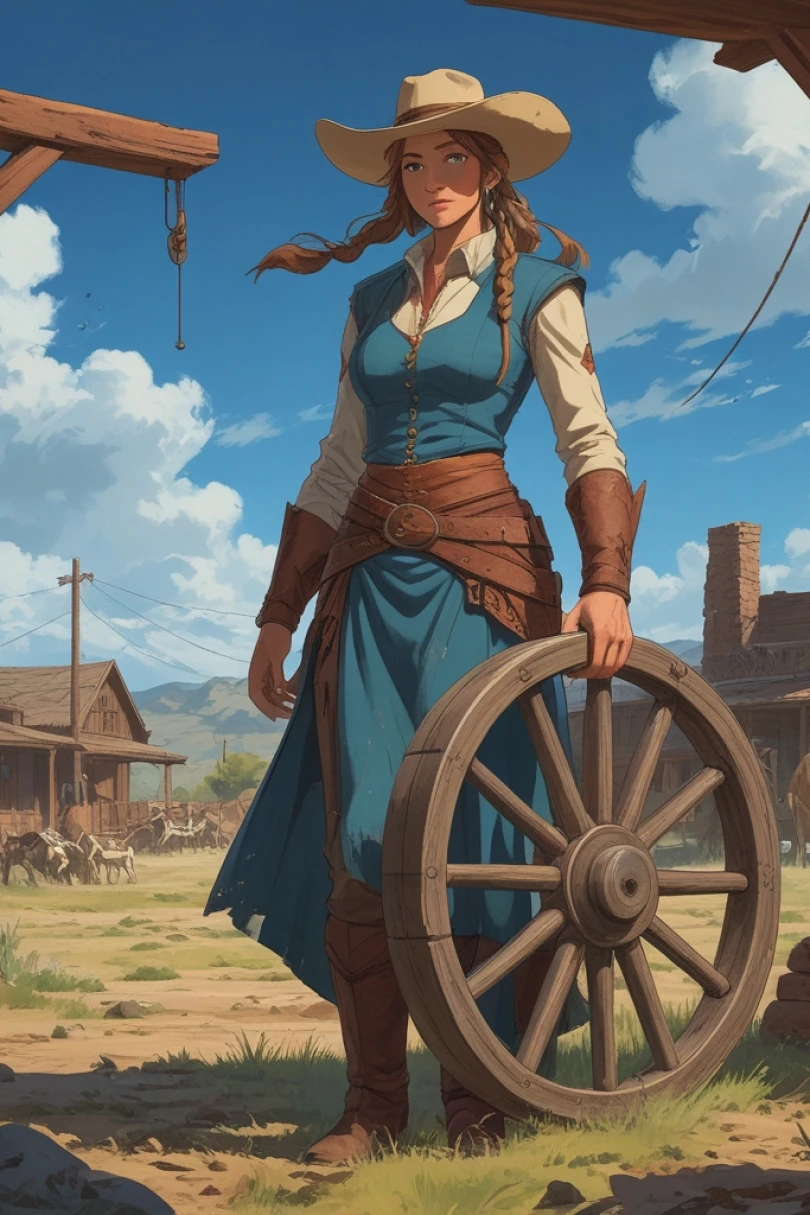The Wheel That Binds - Western story cover by Orlan Petrovic Cover for story: The Wheel That Binds