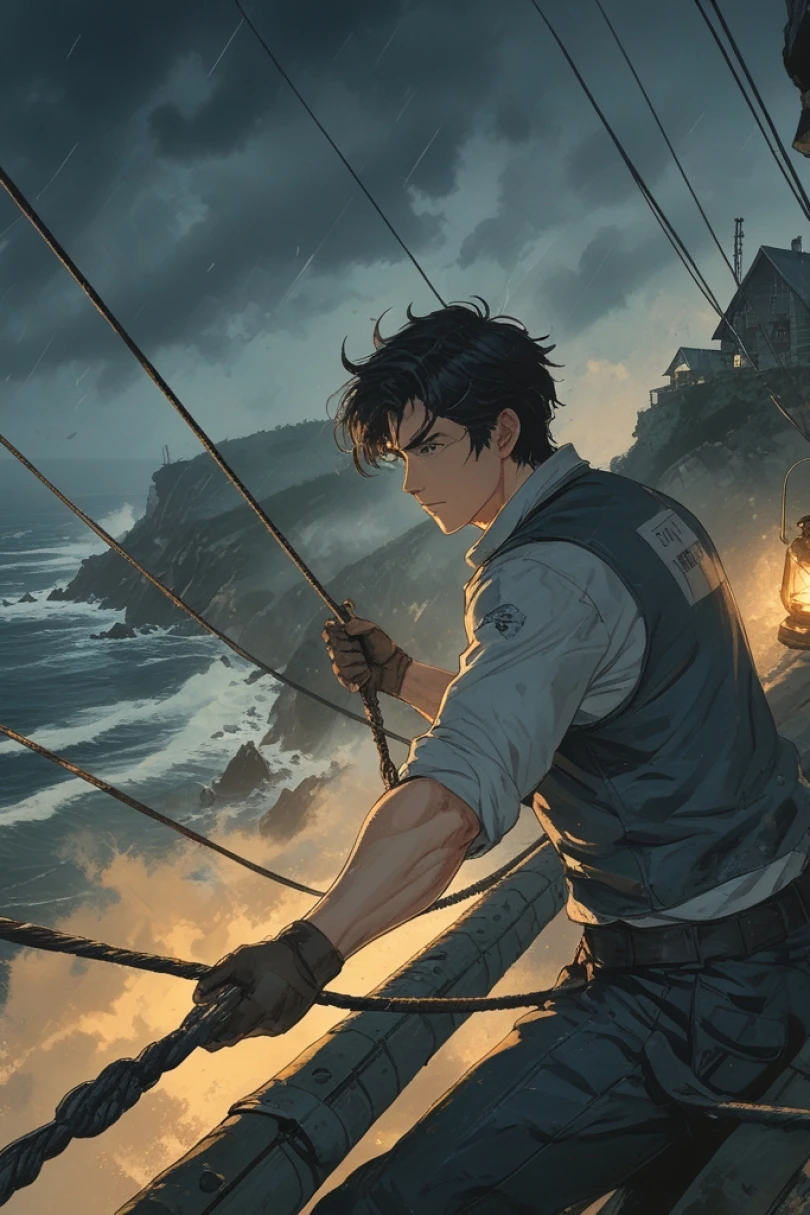 The Last Knot at Highwind Crossing - Adventure story cover by Stephan Korvel Cover for story: The Last Knot at Highwind Crossing