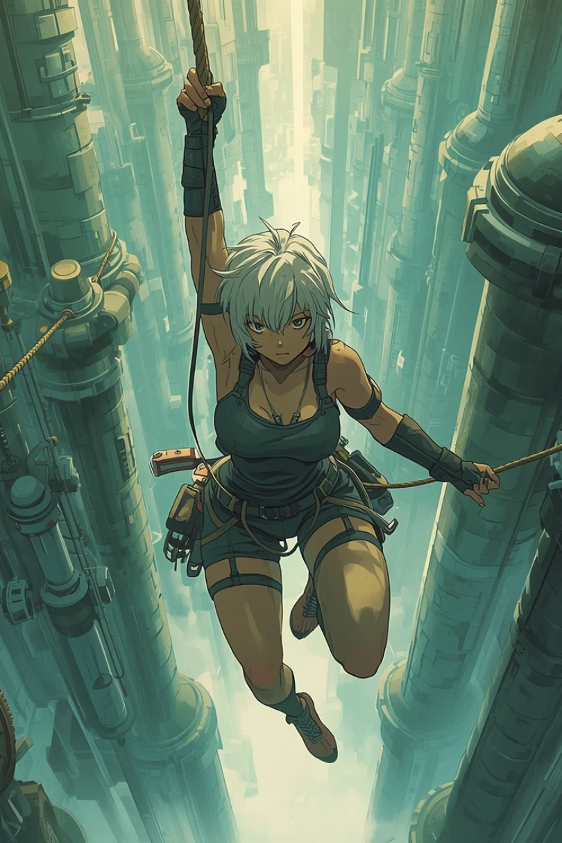 A Rope in the Sunless Spires - Adventure story cover by Victor Hanlen Cover for story: A Rope in the Sunless Spires