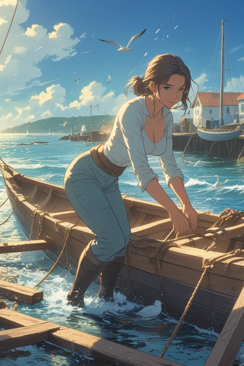 Timber and Tide: A Shipwright's Return - Adventure story cover by Liora Fennet Cover for story: Timber and Tide: A Shipwright's Return