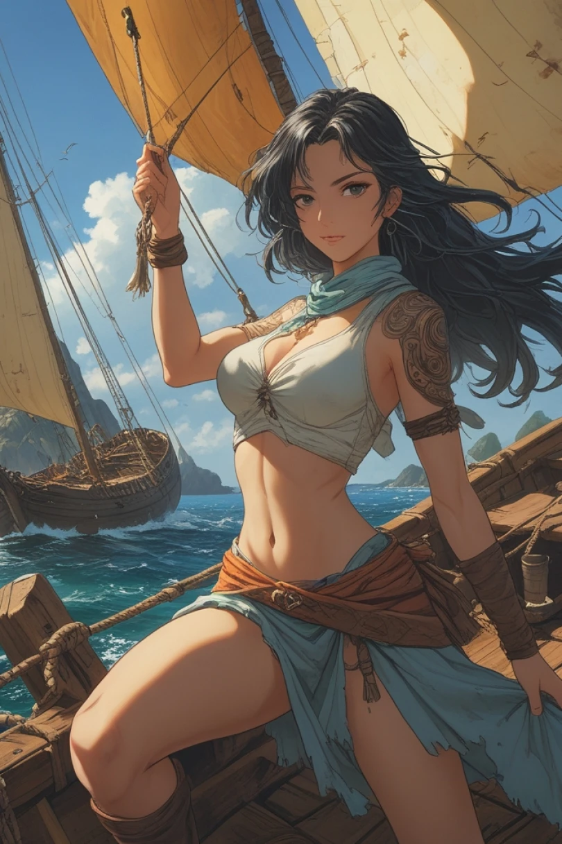 Stitching the Horizon - Adventure story cover by Sofia Nellan Cover for story: Stitching the Horizon
