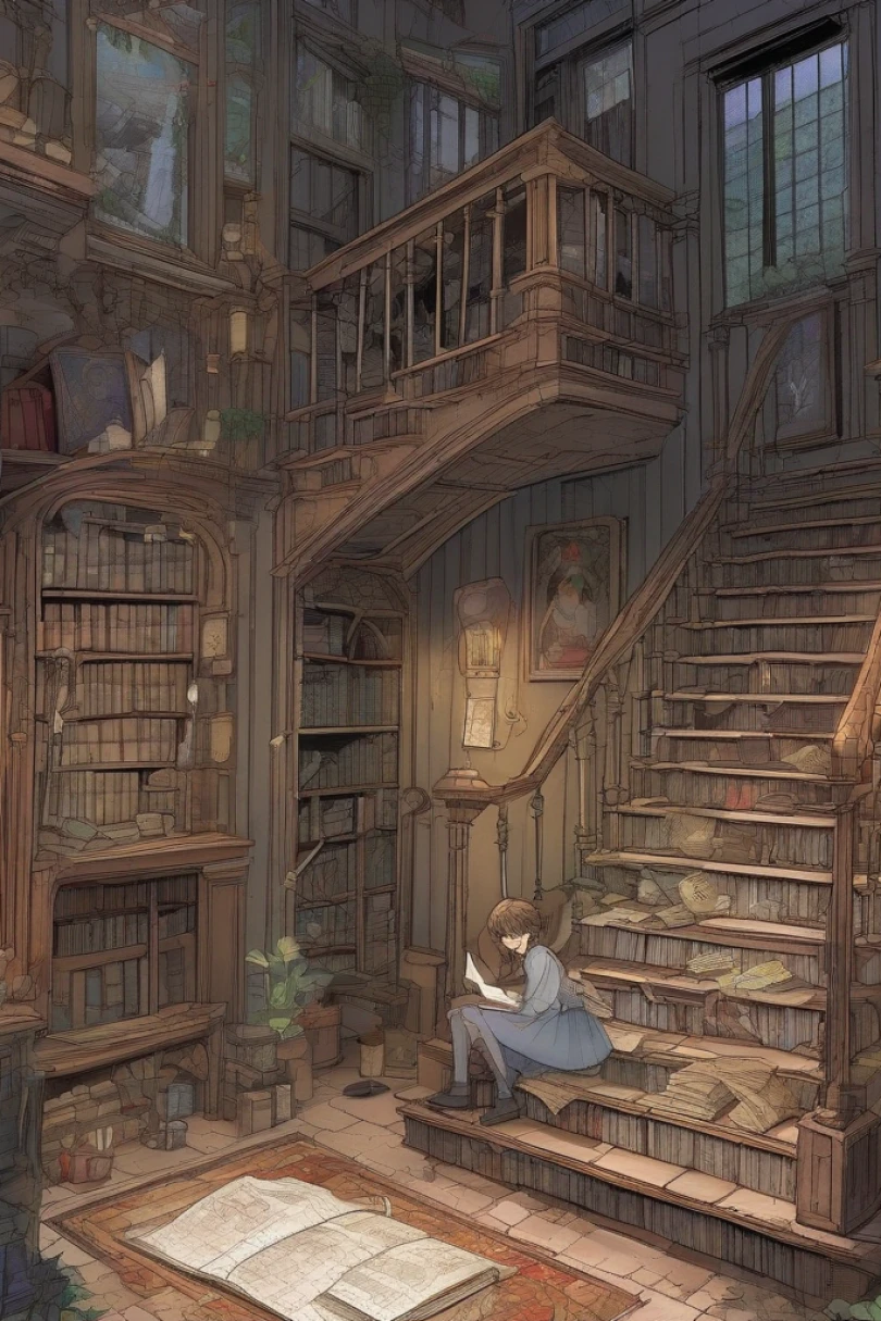 The Fifth Stair - Mystery story cover by Marina Fellor Cover for story: The Fifth Stair