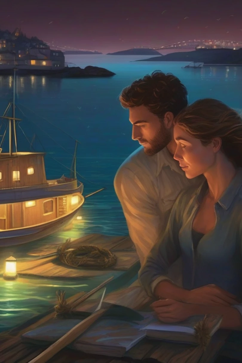The Glow Beneath the Tide - Romance story cover by Jonas Krell Cover for story: The Glow Beneath the Tide