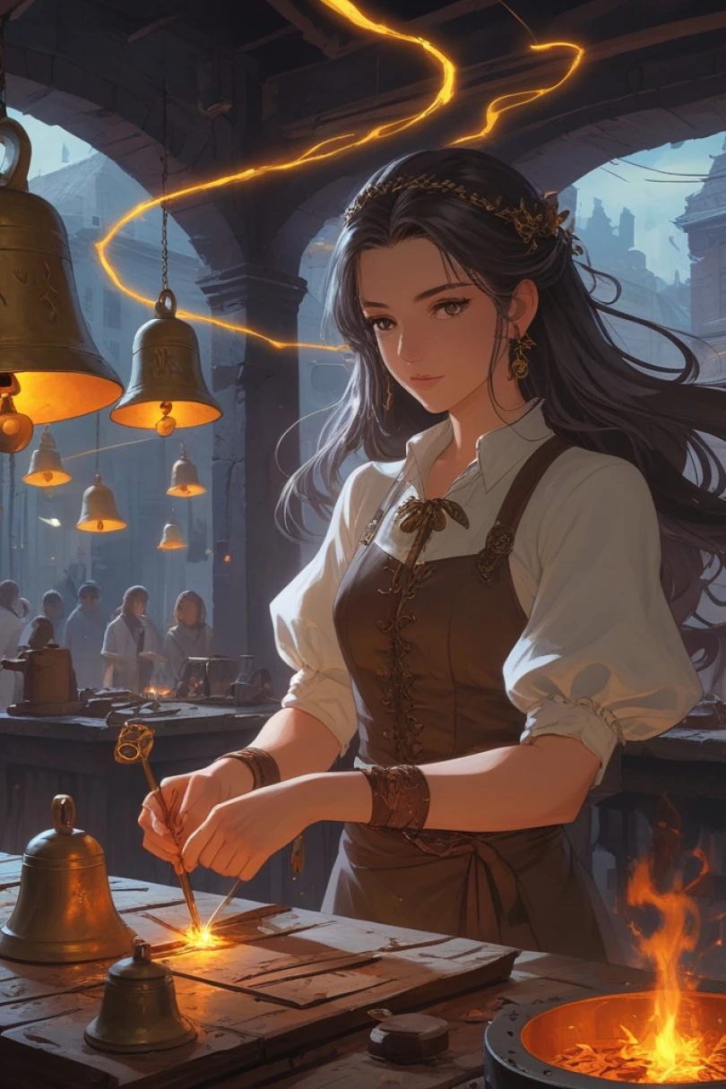At the Edge of Riven Bells - Dark Fantasy story cover by Adeline Vorell Cover for story: At the Edge of Riven Bells