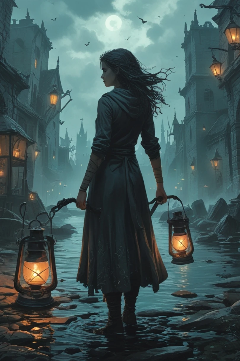The Lantern of Wrenmoor - Dark Fantasy story cover by Orlan Petrovic Cover for story: The Lantern of Wrenmoor