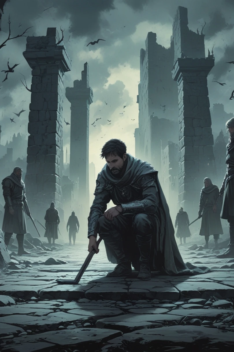 Paving the Moonless Streets - Dark Fantasy story cover by Corinne Valant Cover for story: Paving the Moonless Streets