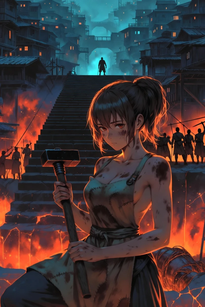 Carving the Cinder Stair - Dark Fantasy story cover by Elias Krovic Cover for story: Carving the Cinder Stair