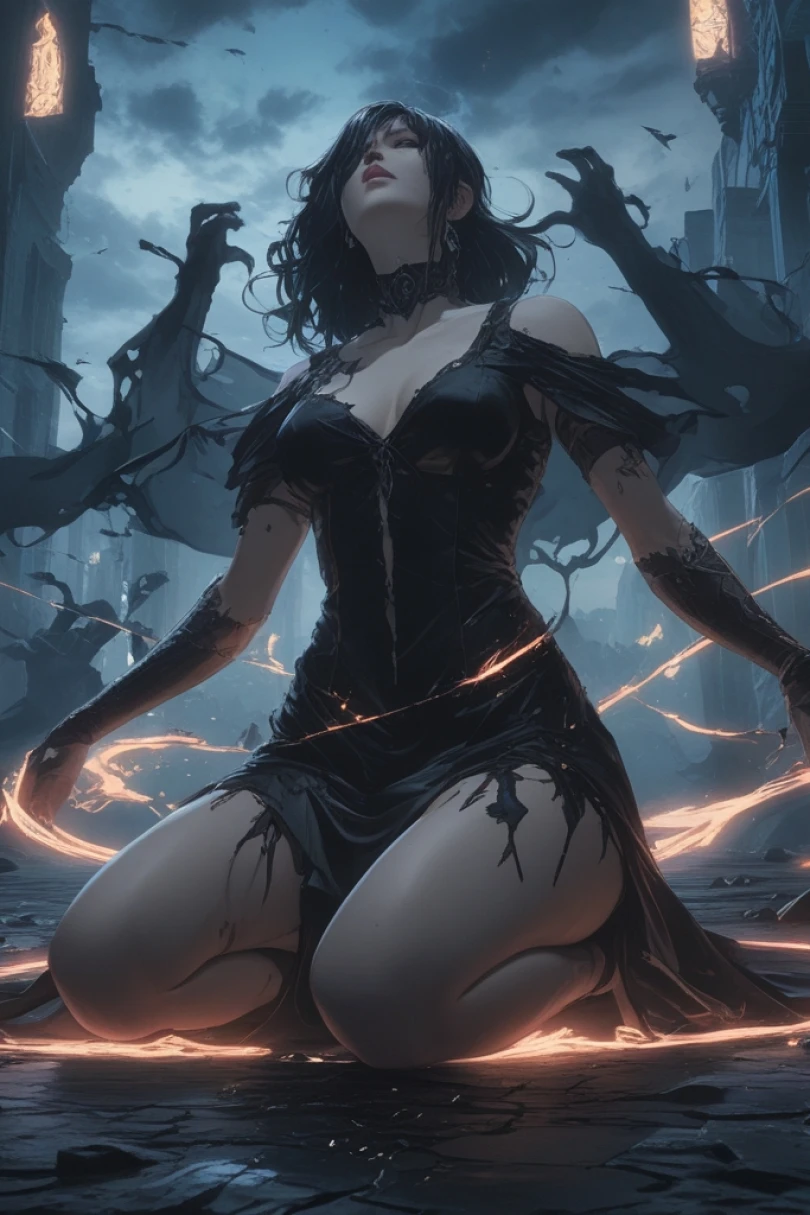 The Hem of Night - Dark Fantasy story cover by Wendy Sarrel Cover for story: The Hem of Night