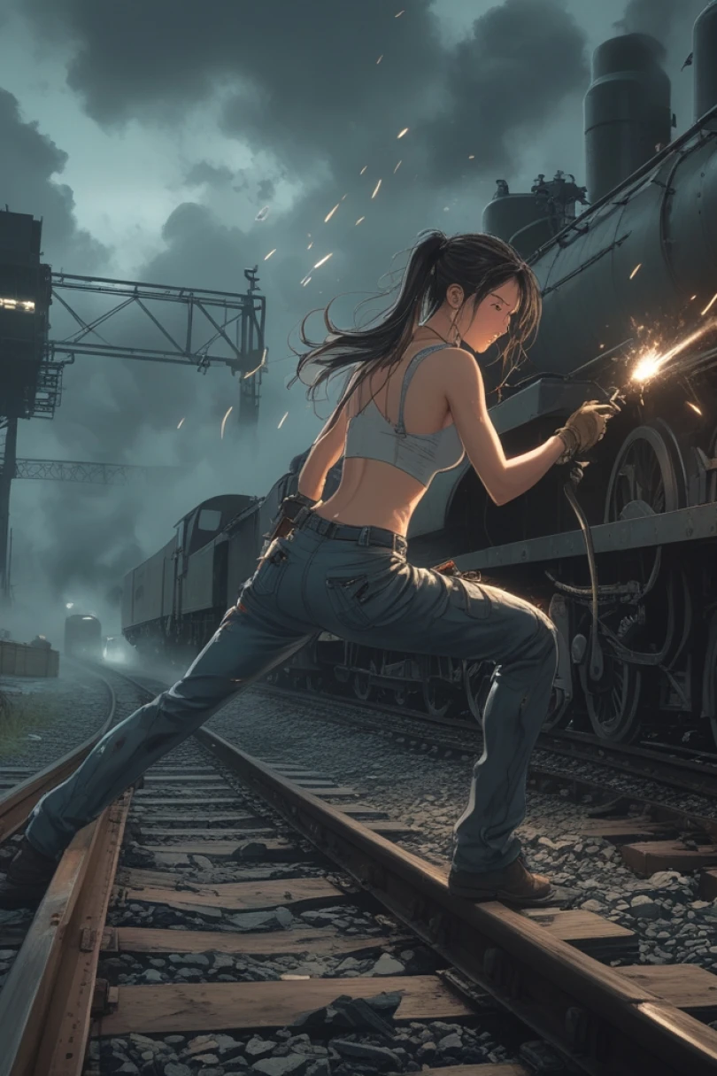 The Switchkeeper's Promise - Post-Apocalyptic story cover by Sofia Nellan Cover for story: The Switchkeeper's Promise