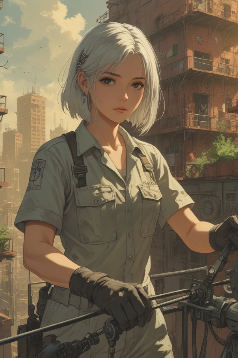 Of Cables and Rooftops - Post-Apocalyptic story cover by Liora Fennet Cover for story: Of Cables and Rooftops