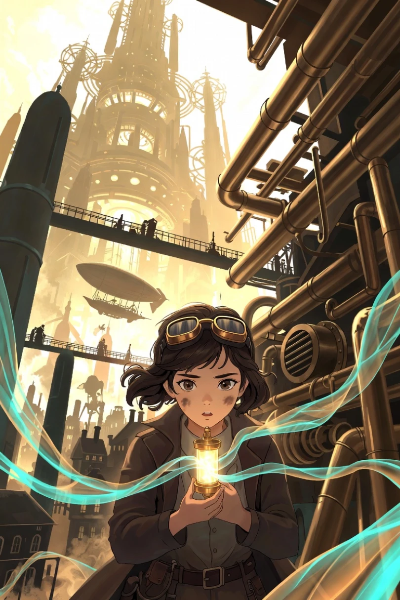 Cadence of Brass - Steampunk story cover by Claudine Vaury Cover for story: Cadence of Brass