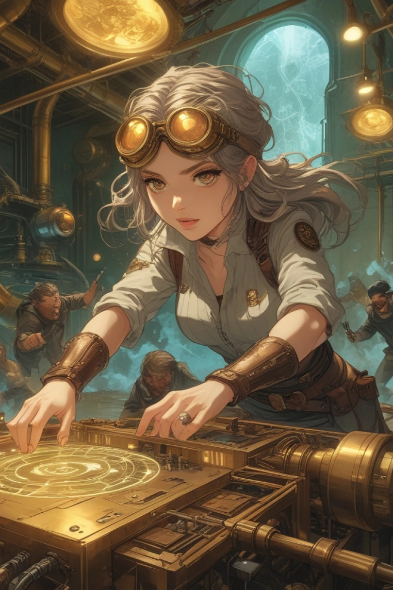 Aether Gauge - Steampunk story cover by Claudine Vaury Cover for story: Aether Gauge