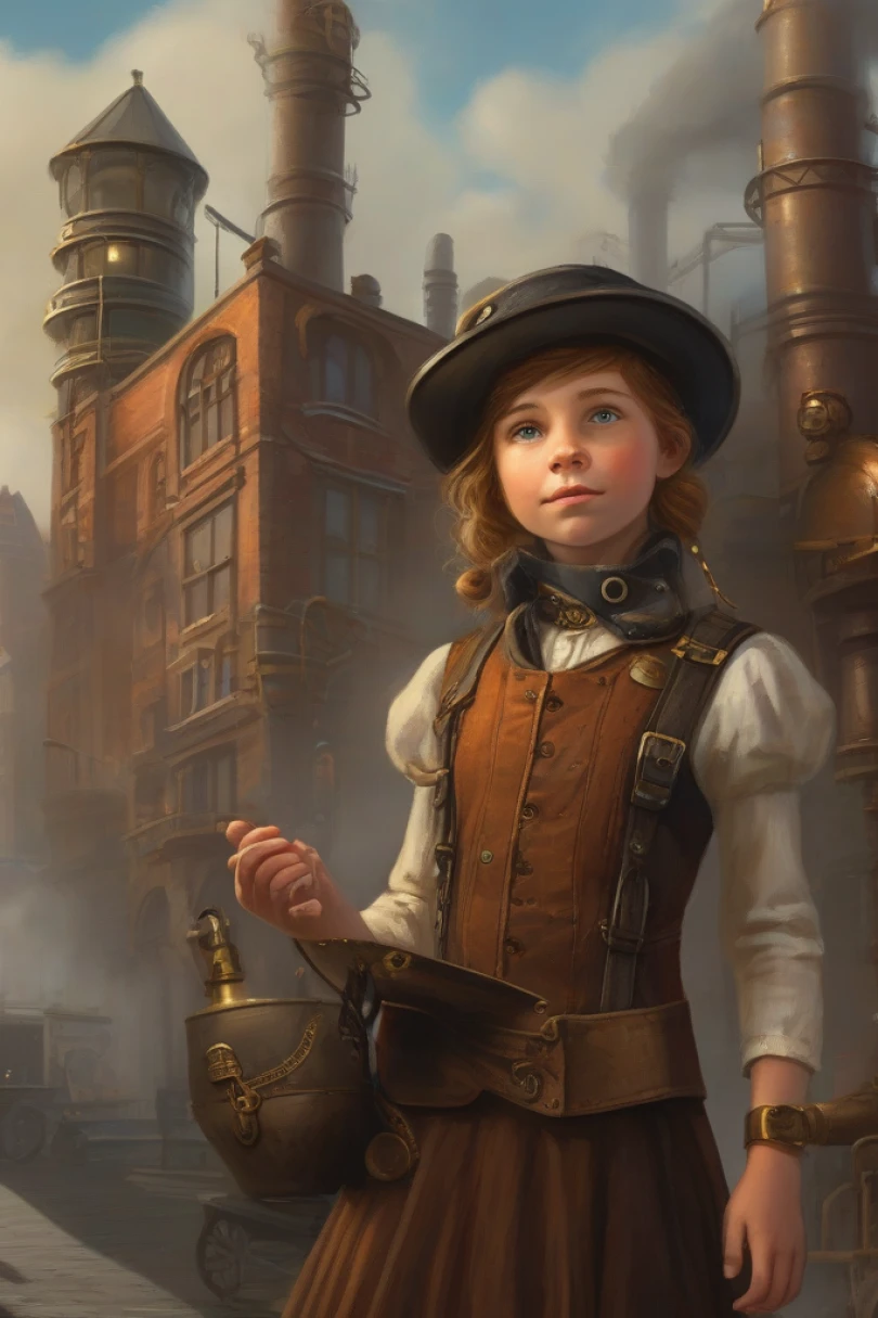 Poppy Gearhart and the Singing Spring - Steampunk story cover by Agatha Vorin Cover for story: Poppy Gearhart and the Singing Spring
