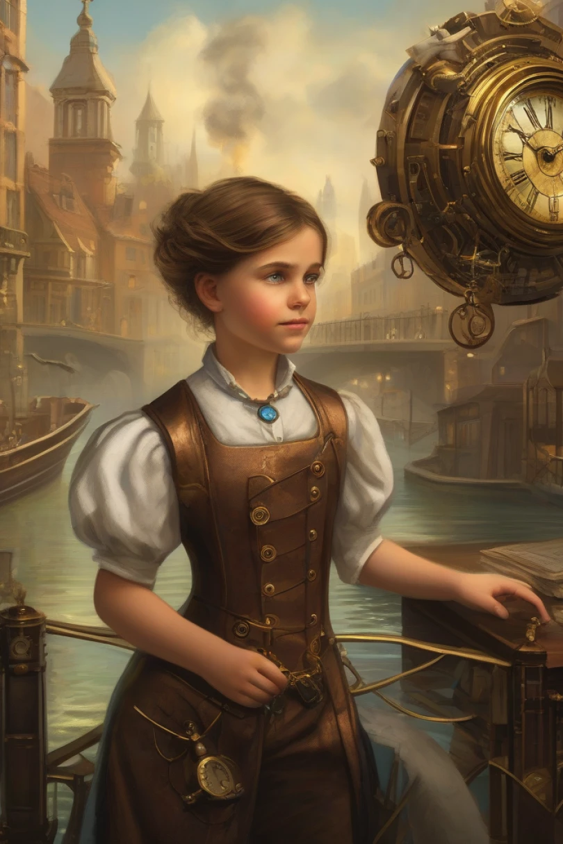 The Heart-Spring of Brassbridge - Steampunk story cover by Nadia Elvaren Cover for story: The Heart-Spring of Brassbridge