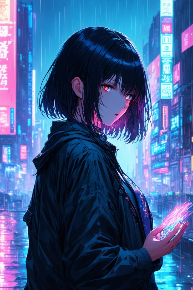 Low-Light Run - Cyberpunk story cover by Elias Krovic Cover for story: Low-Light Run