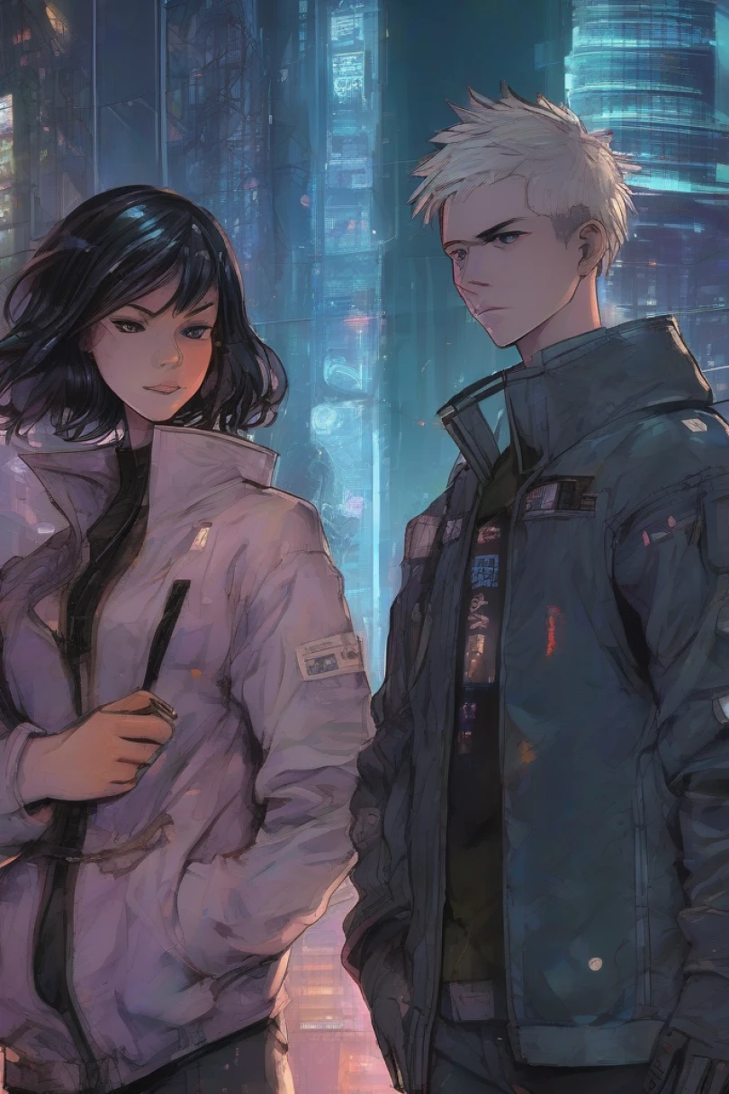 Neon Conduit - Cyberpunk story cover by Helena Carroux Cover for story: Neon Conduit