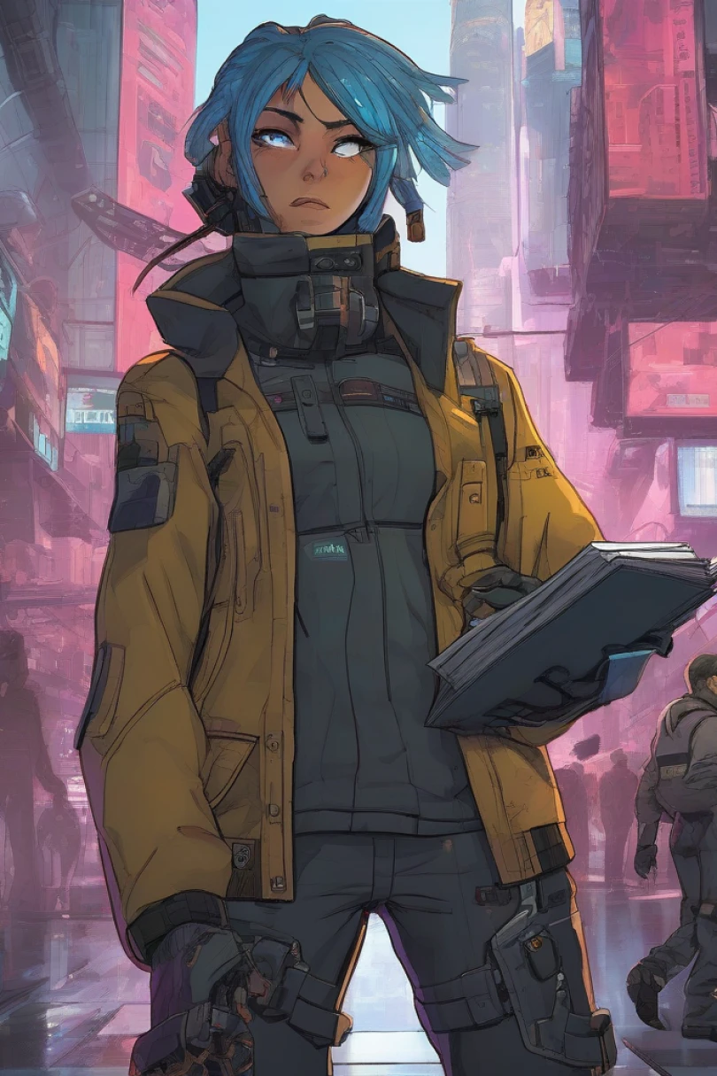 Neon Faultline - Cyberpunk story cover by Helena Carroux Cover for story: Neon Faultline