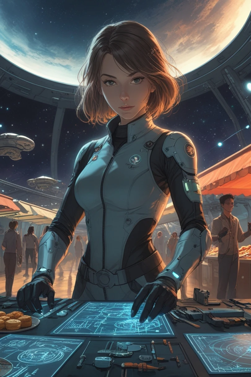 The Spinwright's Promise - Space Opera story cover by Elena Marquet Cover for story: The Spinwright's Promise
