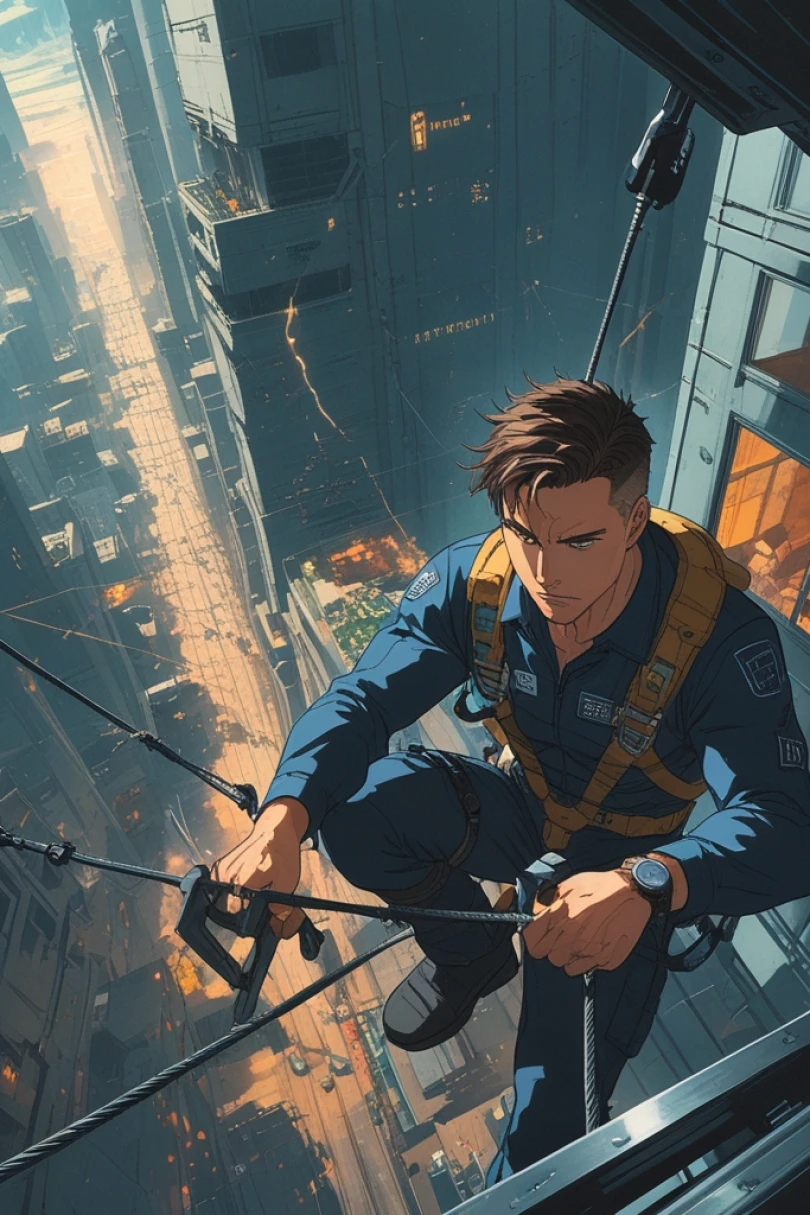 Hands Across the Skyrails - Sci-fi story cover by Greta Holvin Cover for story: Hands Across the Skyrails