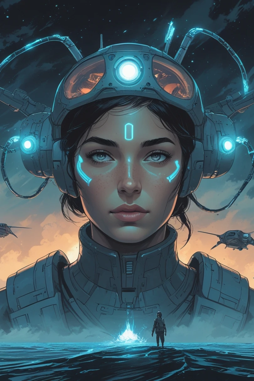 Under the Amber Sea - Sci-fi story cover by Leonhard Stramm Cover for story: Under the Amber Sea