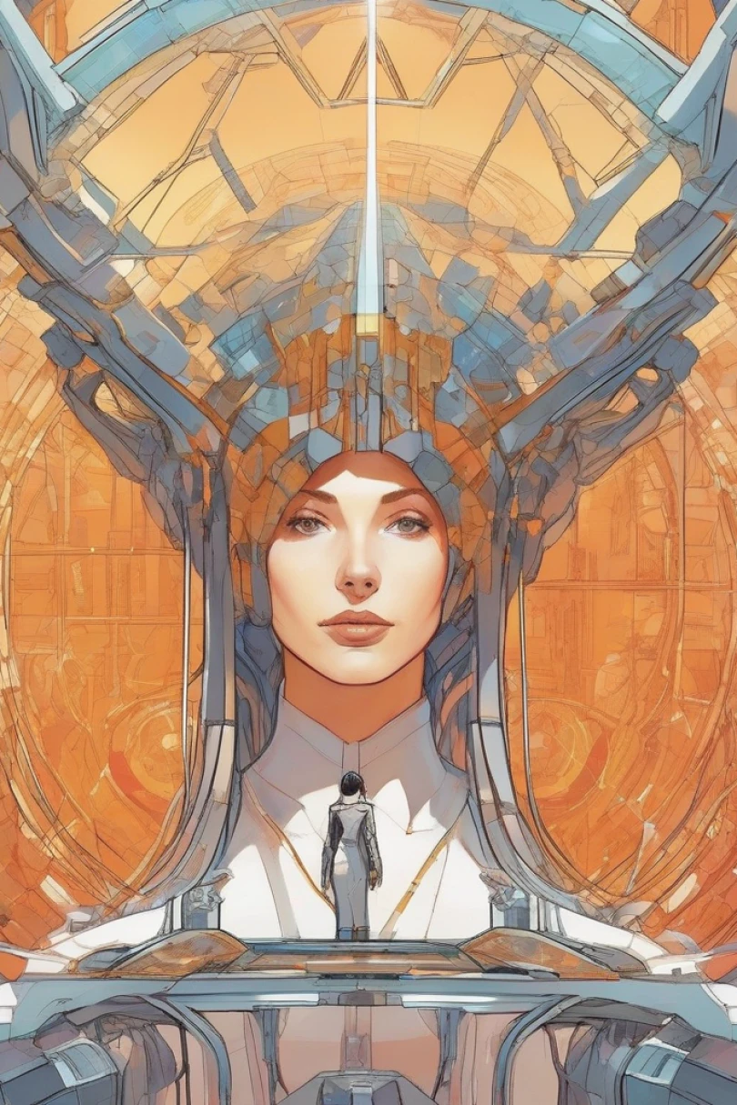 The Helix Anchor - Sci-fi story cover by Elena Marquet Cover for story: The Helix Anchor