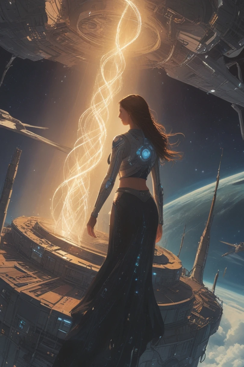 The Anchor of Lumen - Space fiction story cover by Benedict Marron Cover for story: The Anchor of Lumen