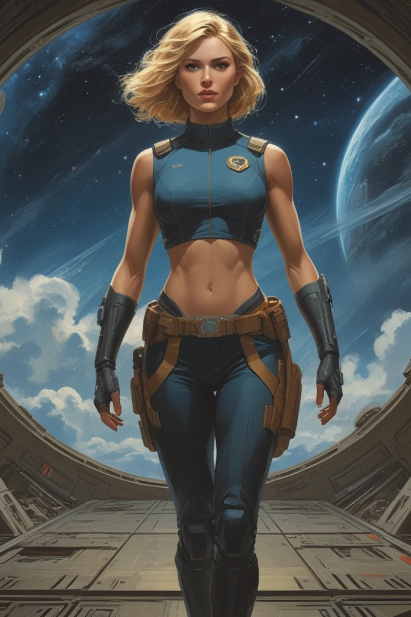 The Linchpin Song - Space fiction story cover by Benedict Marron Cover for story: The Linchpin Song