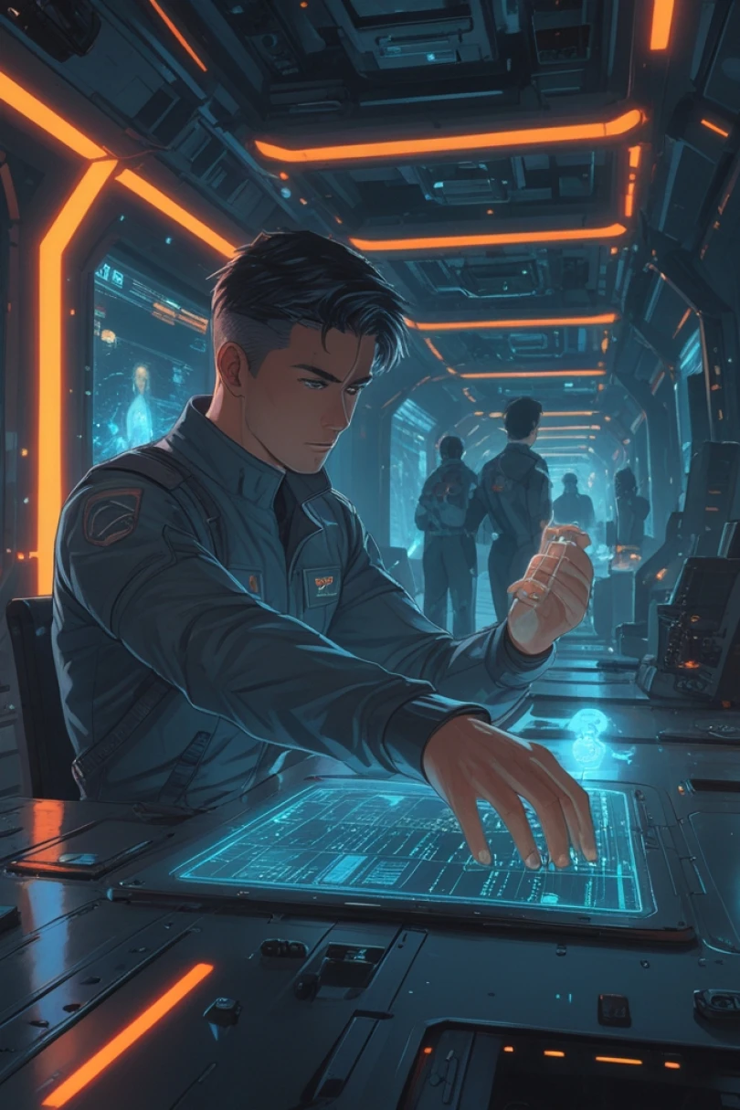 Veneers of the Lattice - Space fiction story cover by Marcus Ellert Cover for story: Veneers of the Lattice