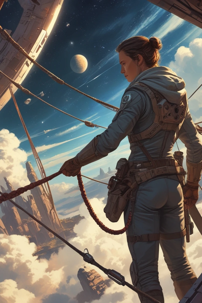Cablewright - Space fiction story cover by Stephan Korvel Cover for story: Cablewright