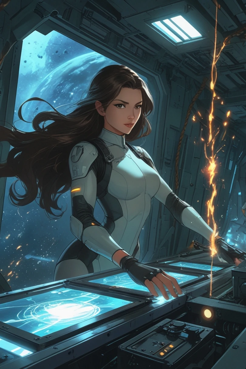 Packing the Sky: A Loadmaster's Choice - Space fiction story cover by Camille Renet Cover for story: Packing the Sky: A Loadmaster's Choice