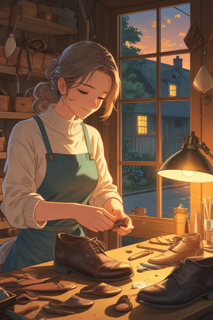 The Cobbler of Crescent Lane - Bedtime story cover by Isolde Merrel Cover for story: The Cobbler of Crescent Lane
