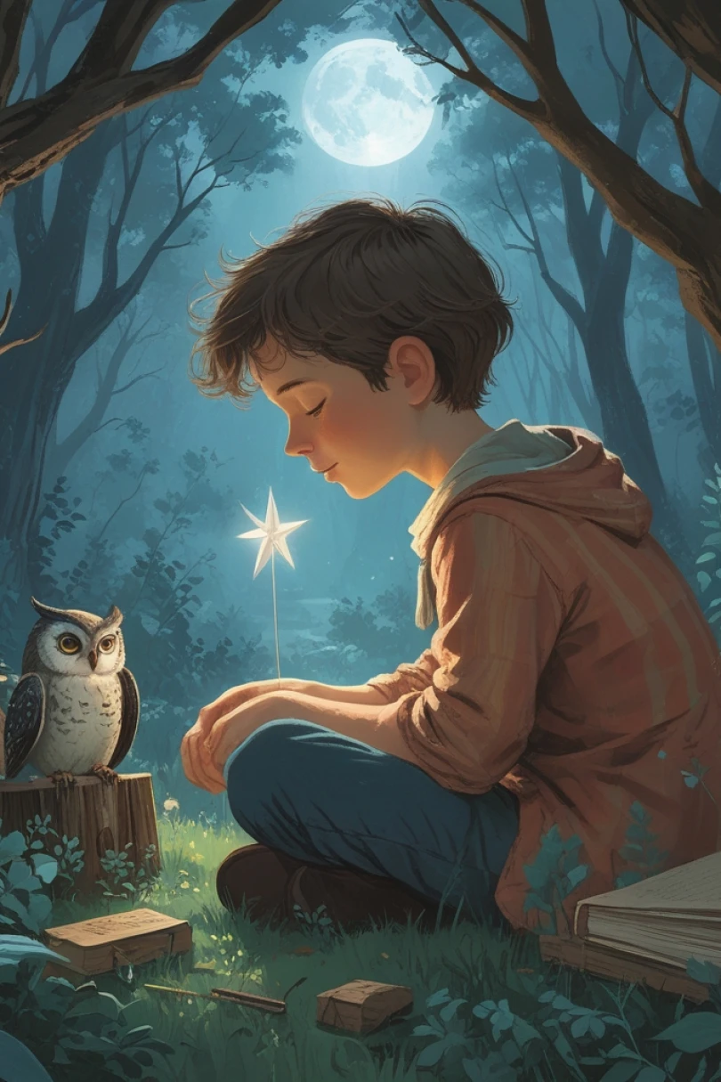 Milo and the Missing Window-Star - Bedtime story cover by Mariette Duval Cover for story: Milo and the Missing Window-Star