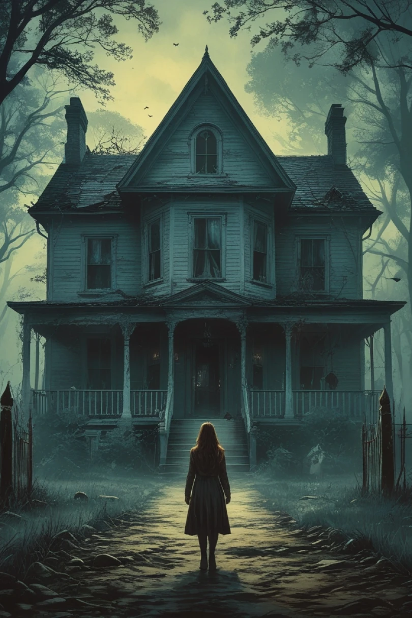 The House of Borrowed Faces - Horror story cover by Oliver Merad Cover for story: The House of Borrowed Faces