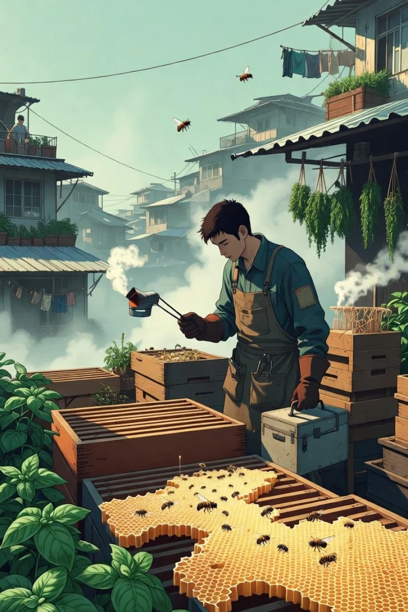 Teach the Swarm to Dance - Urban Fantasy story cover by Victor Hanlen Cover for story: Teach the Swarm to Dance