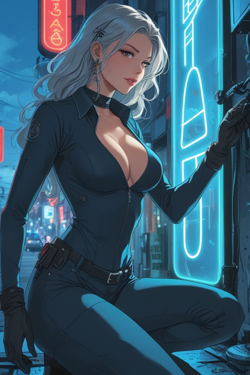 The Neon Tenders of Hollow Street - Urban Fantasy story cover by Greta Holvin Cover for story: The Neon Tenders of Hollow Street