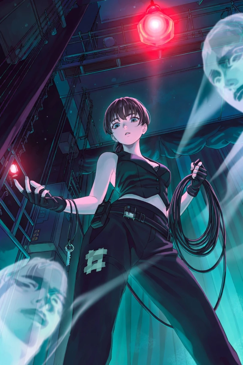 A Stage Manager Before the Siren - Thriller story cover by Alessandra Bianchi Cover for story: A Stage Manager Before the Siren