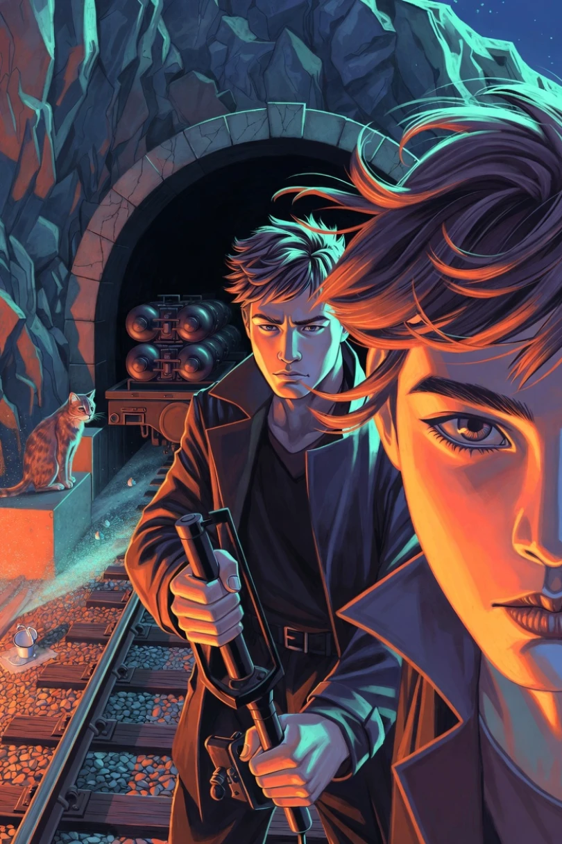 The Signalman in the Lower Tunnel - Thriller story cover by Alessandra Bianchi Cover for story: The Signalman in the Lower Tunnel