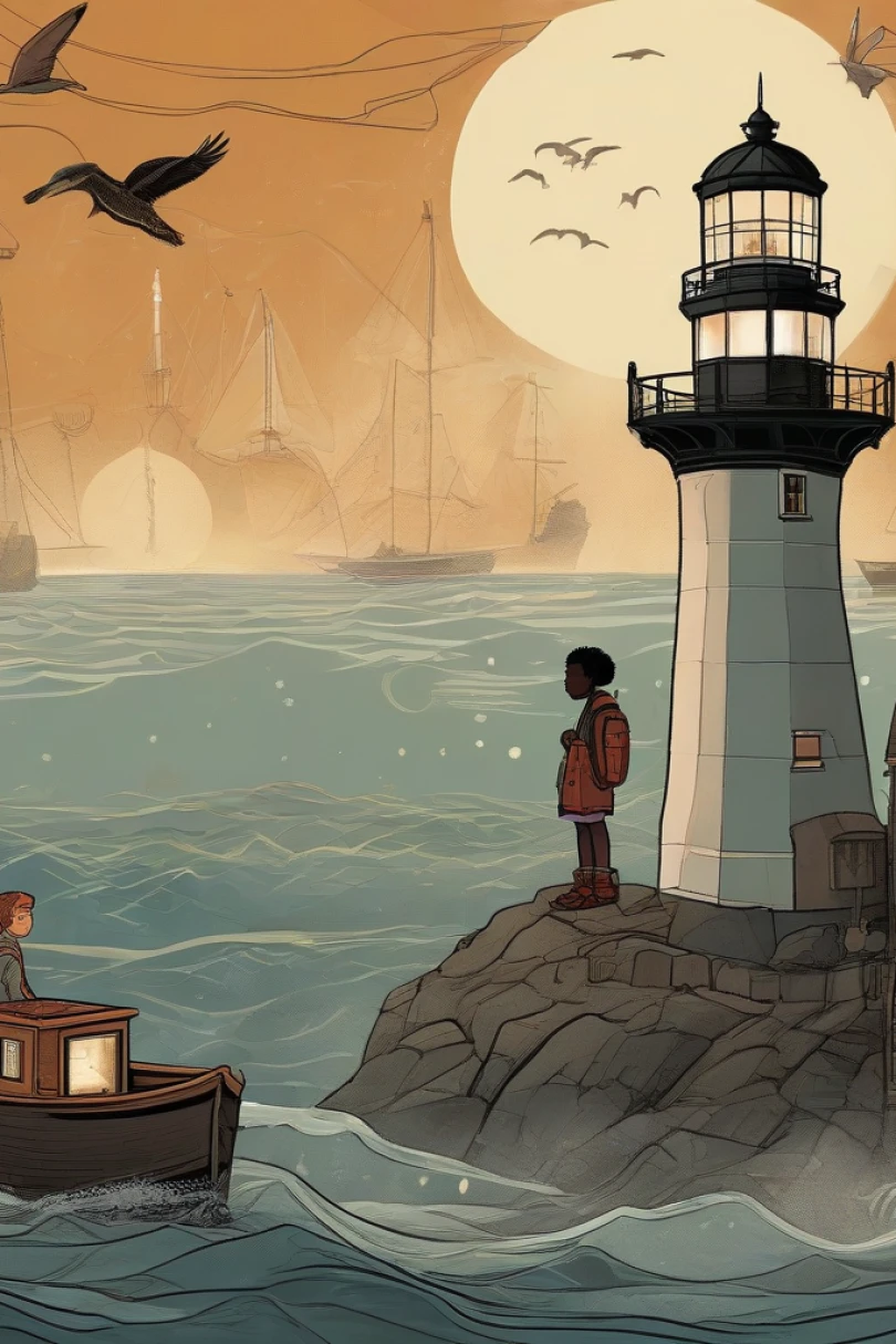 The Lighthouse of Echo Bay - Interactive Fiction story cover by Camille Renet Cover for story: The Lighthouse of Echo Bay